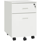 Vinsetto Locking 2-Drawer Rolling Filing Cabinet with Wheels - White-2 drawers store your office supplies
