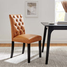 Modway - Duchess Bouton touffé Cuir végane Chaise à manger - Tan-Rembourrage en mousse dense