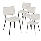 Homy Casa Modern Upholstered Dining Chair - Ivory Beige Fabric  with Black Metal Legs - 4 Pack-Elegant Design: Upholstered in soft ivory beige fabric for a modern and sophisticated look.