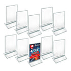 Azar - Porte-cartes de bureau/comptoir à chargement supérieur/latéral en acrylique - Transparent - Paquet de 10 (152792-SLV-10PK)-Matériau du cadre : acrylique