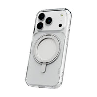 TUFF8 Glide360 Mag Case for iPhone 17 Pro - Clear-360° Rotating Stand: Built-in stand that rotates to multiple angles for hands-free phone use
