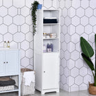 Kleankin Tall Narrow Bathroom Storage Cabinet - White-3-level adjustable shelves inside the cabinet to suit different storage needs