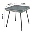 Manhattan Comfort - Ensemble moderne de patio Cannes pour 2 personnes avec table d’appoint - gris et crème - lot de 3-Table d’appoint avec plateau en verre trempé amovible de 5 mm