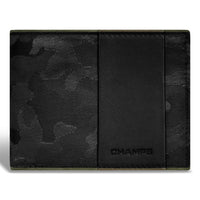 Champs - Portefeuille Top Wing en Cuir Camouflage - Noir-Portefeuille en cuir à rabat supérieur dans une boîte cadeau
