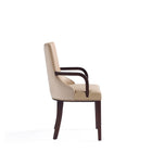 Manhattan Comfort Shubert 22.5" Modern Faux Leather and Velvet Upholstered Dining Armchair - Tan-Seat Height: 19.75
