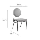 Modway Craft Upholstered Fabric Dining Side Chairs - Black/Light Grey - 2 Pack-Polyester Fabric Upholstery