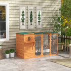 PawHut - Enclos pour chat en bois 76 po L, maison d’extérieur pour chat avec plateformes de saut 76 po L x 39,4 po l x 45,3 po H - orange-Toit en asphalte sur le dessus pour résister aux intempéries 