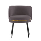 Manhattan Comfort - Chaise de salle à manger moderne Kaya 58 cm en velours gris-Chaise de salle à manger moderne pour salle à manger et usage de chaise de travail