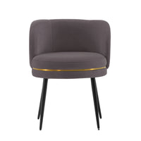 Manhattan Comfort - Chaise de salle à manger moderne Kaya 58 cm en velours gris-Chaise de salle à manger moderne pour salle à manger et usage de chaise de travail