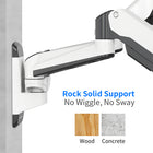 ShoppingAll Pneumatic Dual Gas Spring Dual Monitor Wall Mount - White-360 degrees rotation for switching from landscape monitor setting to portrait position