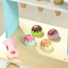 Qaba - Boutique de glaces en bois pour enfants avec aliments-jouets - bleu clair-L'étagère et le compartiment intégrés aident à enseigner l'organisation et la propreté aux enfants 
