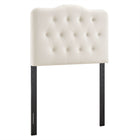 Modway Annabel Stain-Resistant Performance Velvet Twin Headboard - Alabaster-Stain-Resistant Performance Velvet