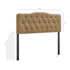 Modway Annabel Faux Leather Queen Headboard - Toast-Diamond Button Tufting