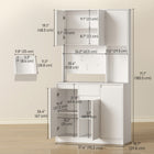 HOMCOM 71" H Cabinet with Charging Station - White-Pegboard back with 10 holes and six S-hooks keeps tools within reach 