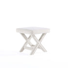 Manhattan Comfort - Abigail banc ottoman tapissé en velours style milieu du siècle 52 cm - crème-Ottoman moderne du milieu du siècle parfait pour le salon et la chambre à coucher