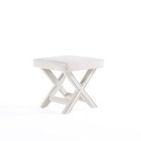 Manhattan Comfort - Abigail banc ottoman tapissé en velours style milieu du siècle 52 cm - crème-Ottoman moderne du milieu du siècle parfait pour le salon et la chambre à coucher