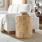 Modway - Cosmos Rond de 16 po Table d’appoint en bois de burle - Burl naturel-Placage en MDF et bois de burl