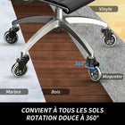 MotionGrey - Roues pour chaise de bureau - Roues de remplacement style rollerblade - Noir - Lot de 12-Installation rapide et universelle : Compatible avec la plupart des chaises de bureau et installation en quelques secondes sans outils