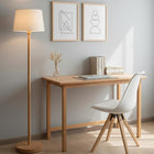 Decent Living -  Lampadaire à base en bois-Ampoule non fournie