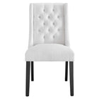 Modway Baronet Button Tufted Fabric Dining Chair - White-Assembly Required