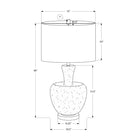 Monarch Specialties 26" H Contemporary Table Lamp - Dusty Rose Glass / Ivory / Cream Shade-Effortlessly control your lighting with the easy to use on/off turn knob switch that operates up to a 100W standard bulb (not included), whether placed on an end or side table, console, or nightstand