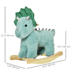Qaba - Cheval à bascule en peluche sur rockers en bois - vert-Renforce les muscles du tronc et des bras, aide également à améliorer l'équilibre 