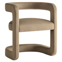 Modway Winslow Performance Velvet Barrel Accent Chair - Taupe-Accent Chair