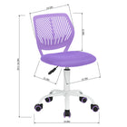 Homy Casa Teen Task Chair - Purple-Material: PP, Mesh, Metal