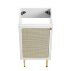 Modway Chaucer 18" Bathroom Vanity Cabinet - White-Wood Grain Laminate