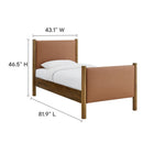 Modway Maven Twin Size Vegan Leather Upholstered Platform Bed - Tan Walnut-8
