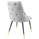 Modway Adorn Performance Velvet Dining Side Chair - Light Grey - 2 Pack-Dense Foam Padding