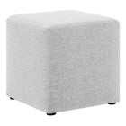 Modway - Callum Tissu carré tissé en bruyère de 17" Rembourré Ottoman - Tissage à bruyère gris clair-Tissu tissé en bruyère tissé