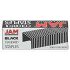 JAM Paper Standard Size Colourful Staples - Jet Black - 5000 Pack-Size: Standard (0.5 x 0.25 inches) | 1/2 inch wide and 1/4 inch length