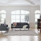 Modway Marja Moroccan Trellis Area Rug - 8 ft W x 10 ft L - Brown/Grey-Tight Low Pile Weave