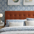 Modway Lily Stain-Resistant Performance Velvet Queen Size Headboard - Rust-Dense Foam Padding
