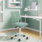 Homy Casa Colorful Fabric Teen Task Chair - Aqua Green-360-Degree Swivel: Enjoy full mobility with the chair’s smooth 360-degree swivel function, perfect for multitasking