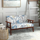 HOMCOM Loveseat Sofa with Rubber Wood Legs - Multicolour-Thick padded cushions provide support and relaxation