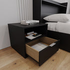 Nexera Hunter Nightstand - Black-Warranty Included: Rest easy with a one-year warranty included, providing added assurance for a stylish and functional upgrade to your bedroom
