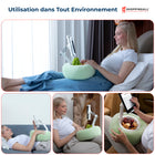 ShoppingAll - Support Coussin 2-en-1 pour Tablette 4.7”-13” Téléphone/Tablette/Liseuse - Vert-Coussin moelleux et doux pour la peau - Fait d’un tissu ultra doux et confortable, le support coussin offre une sensation nuageuse tout en maintenant votre appareil en place. La housse amovible permet un nettoyage facile—il suffit d’ajuster la forme du coussin après lavage.