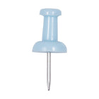 JAM Paper Colourful Push Pins - Baby Blue - 100 Pack-Used to pin important papers or pictures to Bulletin Boards, Cork Boards, Calendars, and Walls