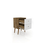 Manhattan Comfort Liberty 2.0 Nightstand, Rustic Brown/White (204AMC96)-Perfect for Storage or Display items.