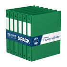 Davis Group Premium Economy Binder - Round Ring - 1" - Green - 6 Pack-3 Ring Binder