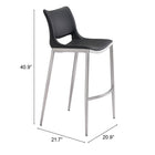 Zuo Ace Barstool - Black/Silver - Set of 2-6