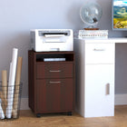 HOMCOM Vertical Filing Cabinet with Drawer Wheels - Espresso-Quality metal plating handles make it easy to open  
