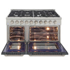 Kucht 48" KDF Series Pro Style Propane Ready Dual Fuel Range - Stainless Steel/Cement Grey-Heavy-duty cast-iron grates allow cookware to slide smoothly between burners without lifting