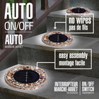 Bell+Howell Solar Outdoor Mosaic Decorative LED Pathway Disk Lights - Radiant Oak Brown - 4 Pack-Water resistant: water resistant design helps keep lights working after rain and in changing outdoor weather