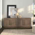 Hudson&Canal - Meuble TV Tillman pour téléviseurs jusqu'à 75" en chêne gris antique-Dimensions du produit : 15,75" L x 68" l x 23,63" H