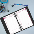 Brownline 2027 CoilPro Daily Planner Twin-wire binding, lizard-like hard cover - 8" x 5" - Black-English