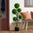 HOMCOM 43.3" Decorative Artificial Cypress Tree in Pot - Green-UV-protected, suitable for both indoor and outdoor use 