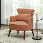 HOMCOM Accent Chair with Thick Seat for Living Room - Orange-Wingback design adds a touch of elegance 
